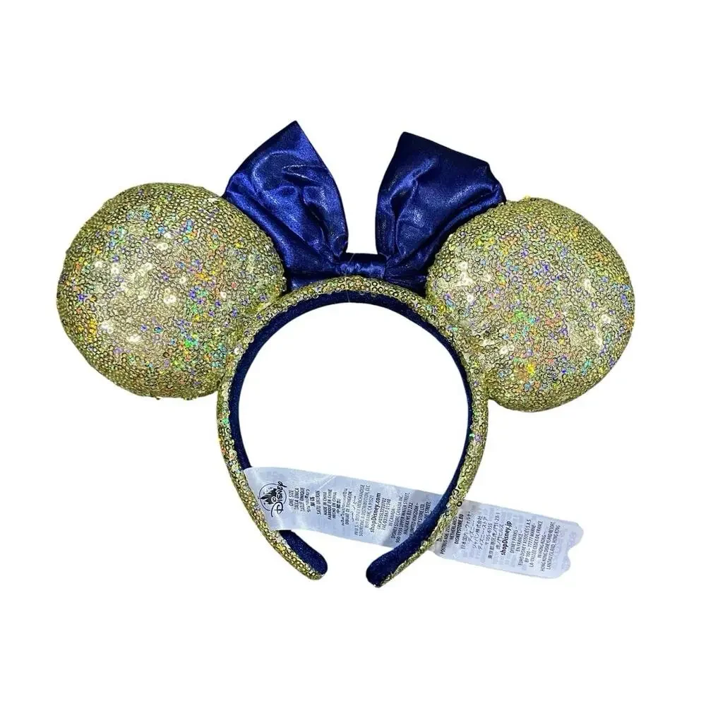Disney Minnie Mouse Gold Glitter Ears Headband NWT